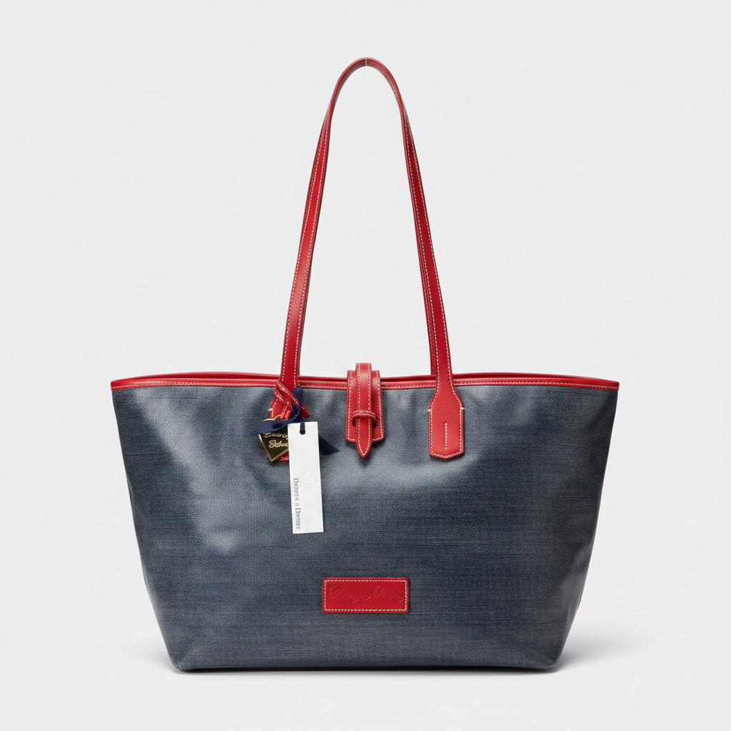 Dooney & Bourke blue & red Emily laptop tote, BRAND NEW WITH TAGS!