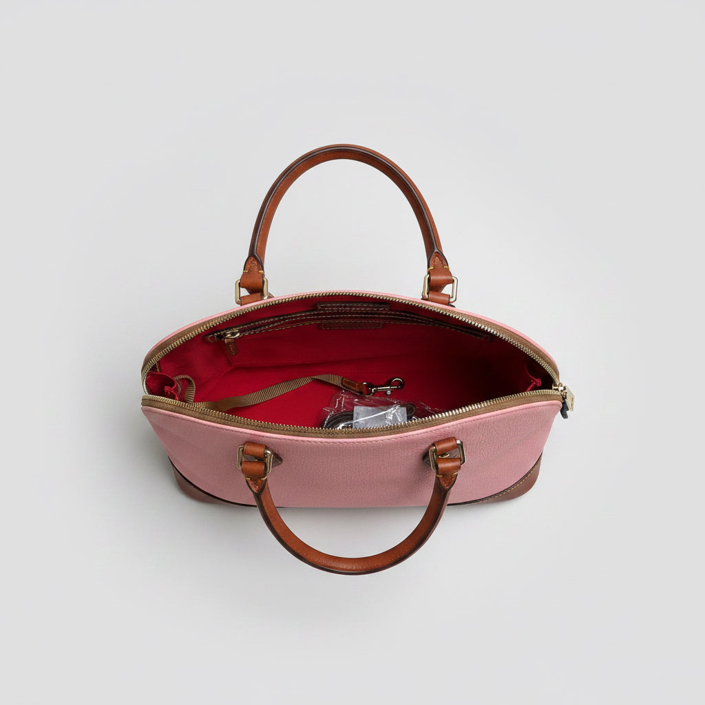 Dooney & Bourke pink and brown Dome satchel, NEW WITH TAGS!