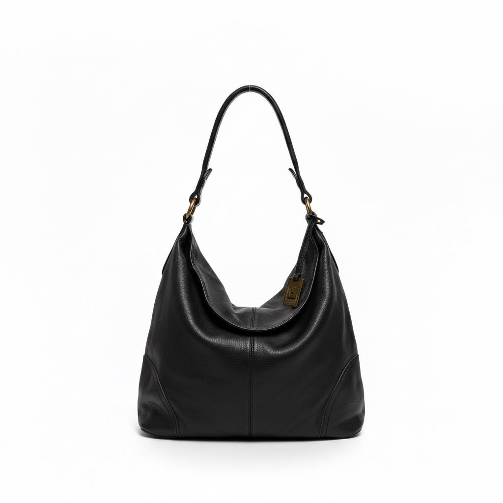 Frye charcoal gray leather foldover bag