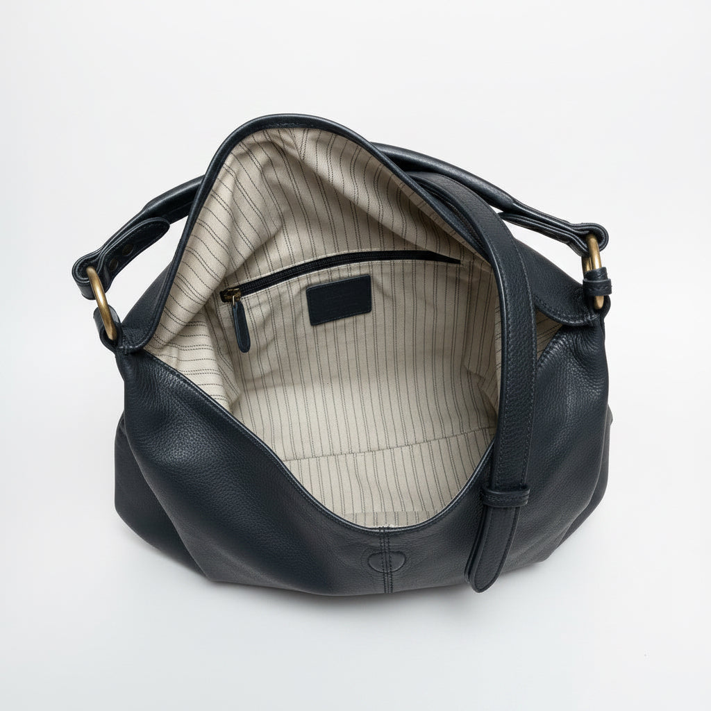 Frye charcoal gray leather foldover bag