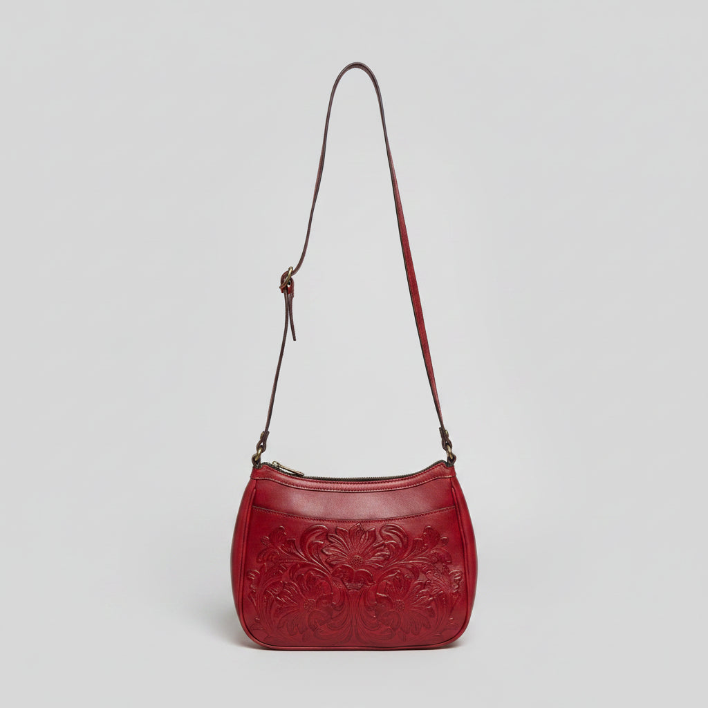 Patricia Nash red leather shoulder bag