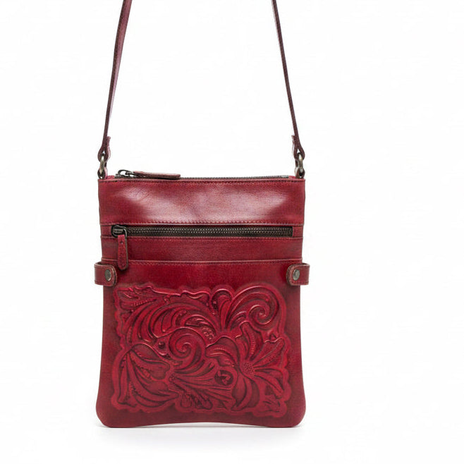 Patricia Nash red leather crossbody