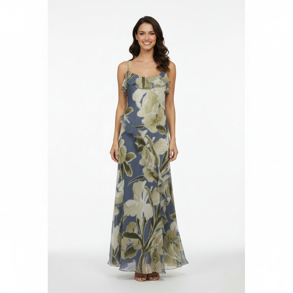 Anthropologie sage and lavender floral dress, size S, NEW WITH TAGS!