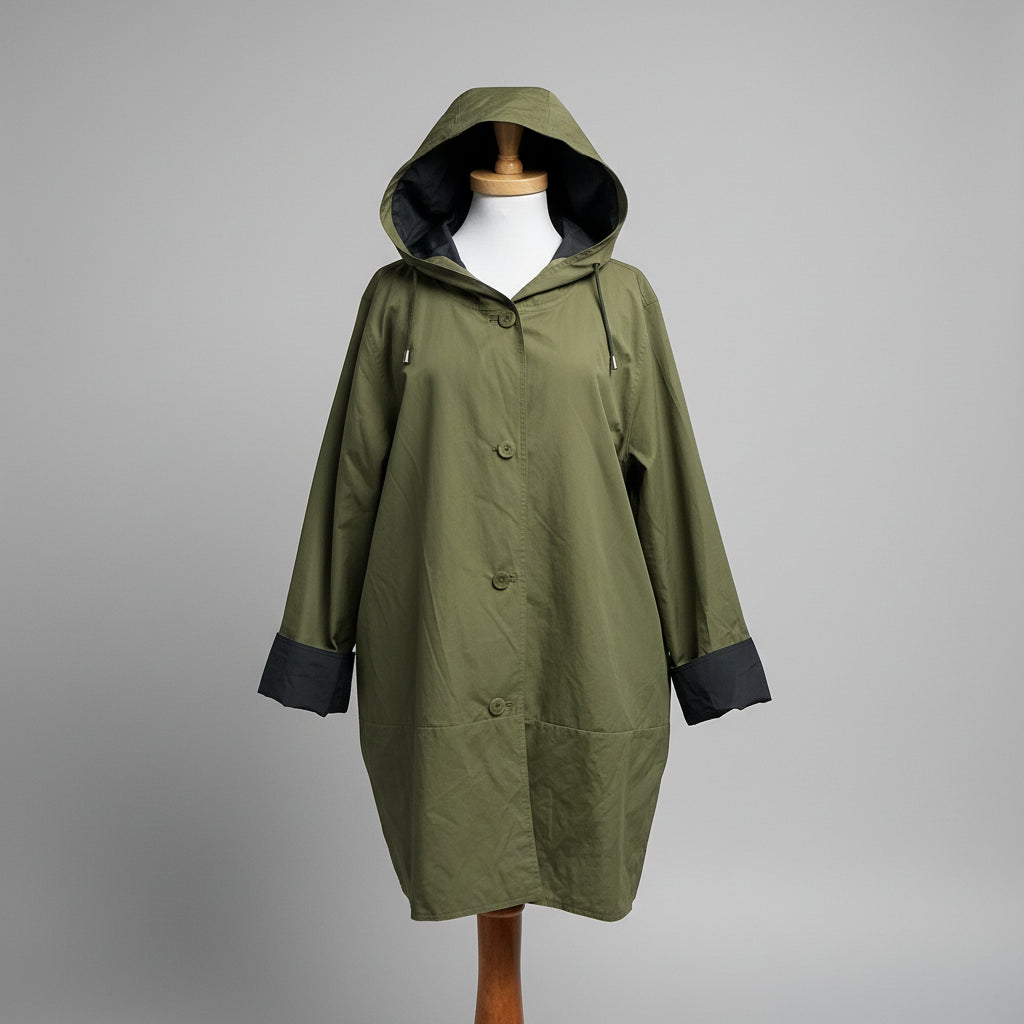 Eileen Fisher olive and black reversible coat, size XL, NEW WITH TAGS!