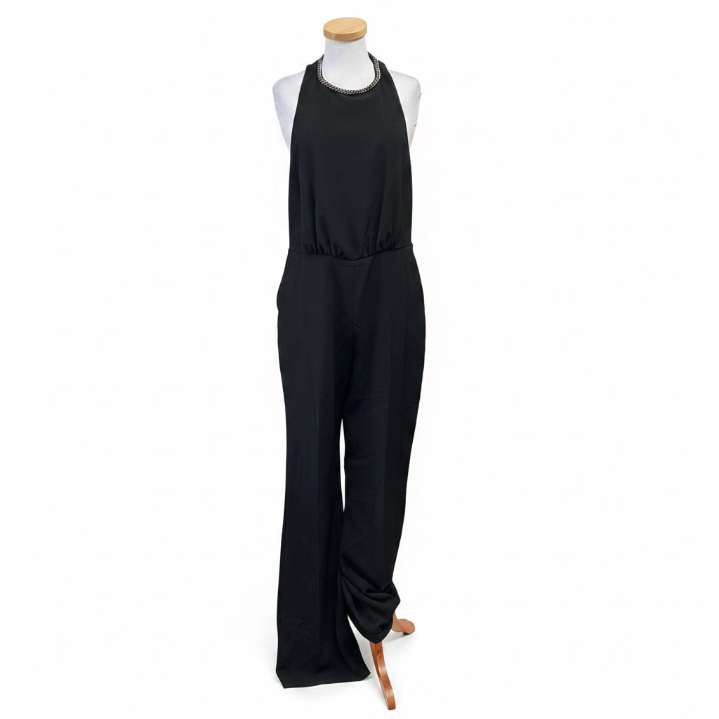 The Kooples black jumpsuit with chain detail, size M/L, NEW WITH TAGS!