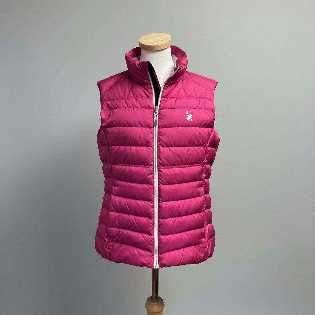 Spyder hot pink puffer vest, size L
