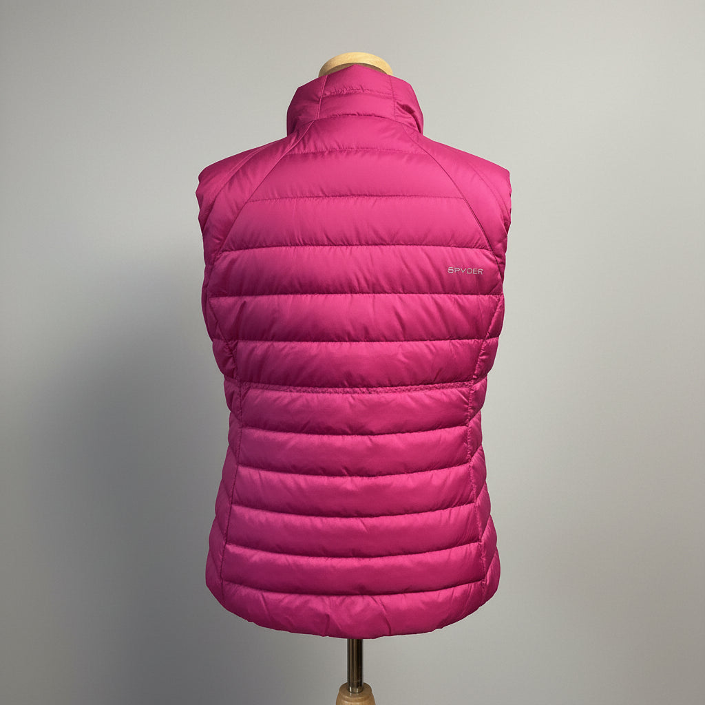 Spyder hot pink puffer vest, size L