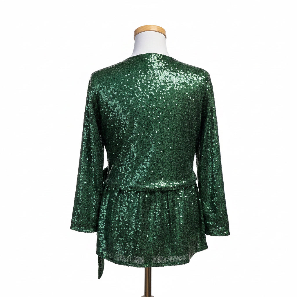 J. Crew green sequin blouse, size 6