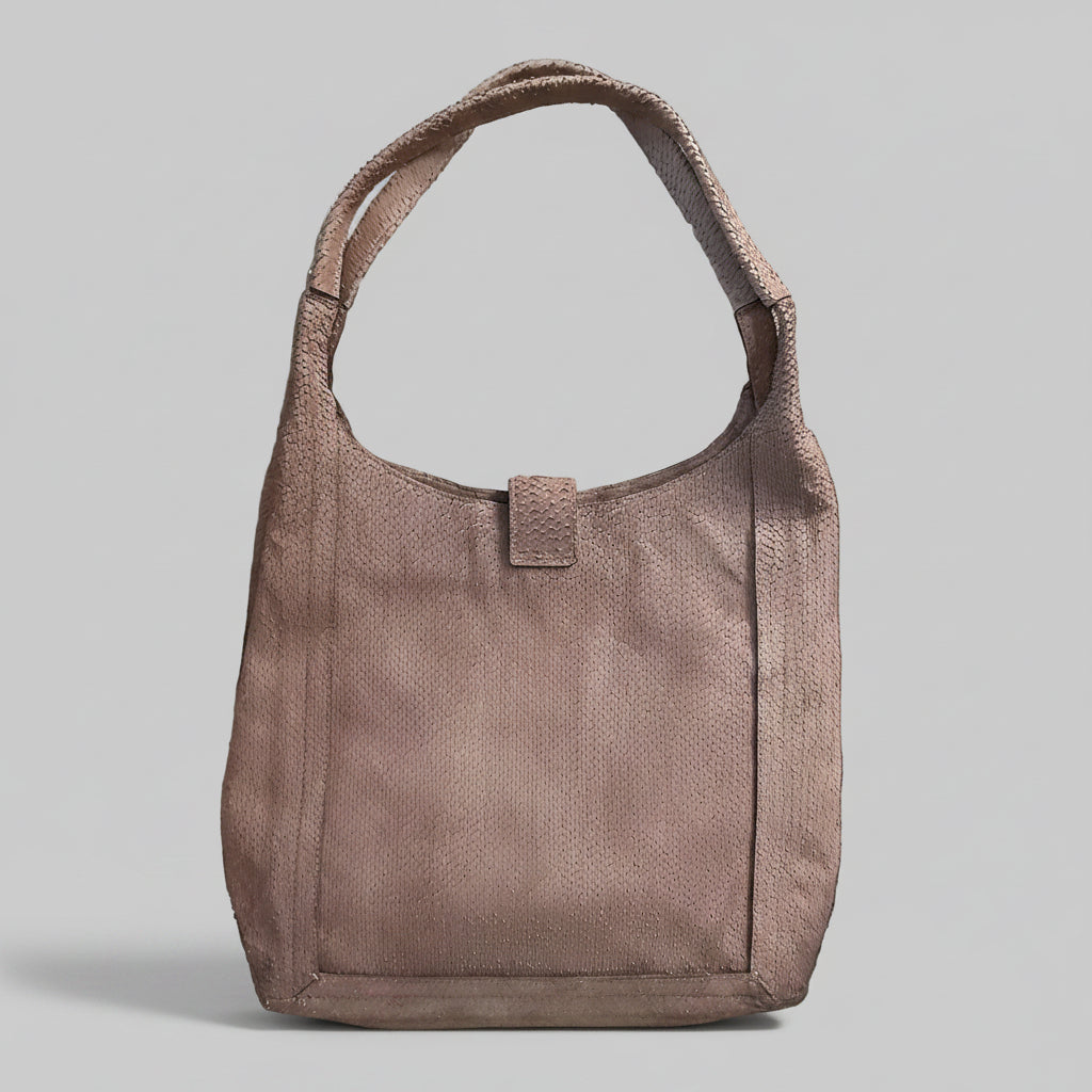Donald J. Pliner tan lizard textured shoulder bag