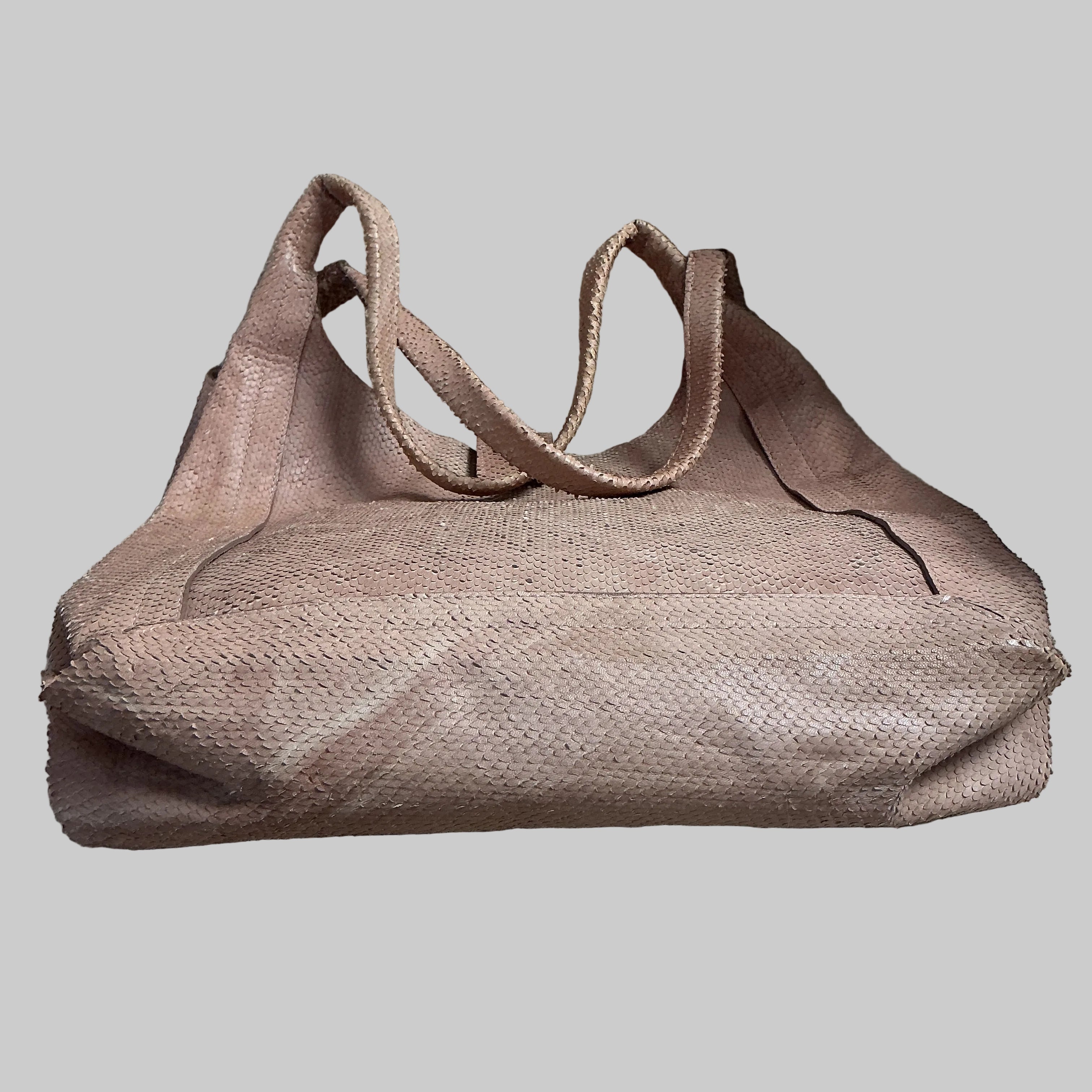 Donald J. Pliner tan lizard textured shoulder bag