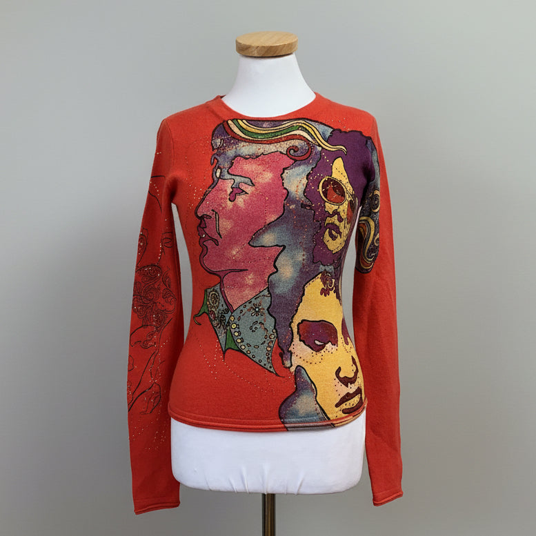 Raw 7 orange cashmere Elvis sweater, size S