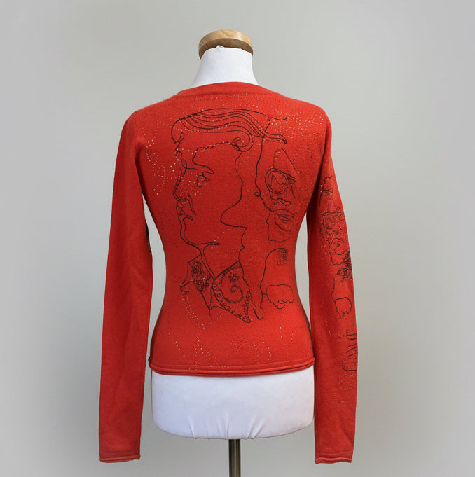Raw 7 orange cashmere Elvis sweater, size S