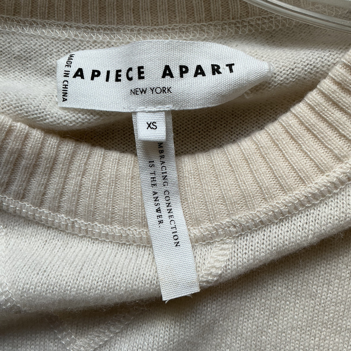 Apiece Apart cream cashmere sweater, size XS
