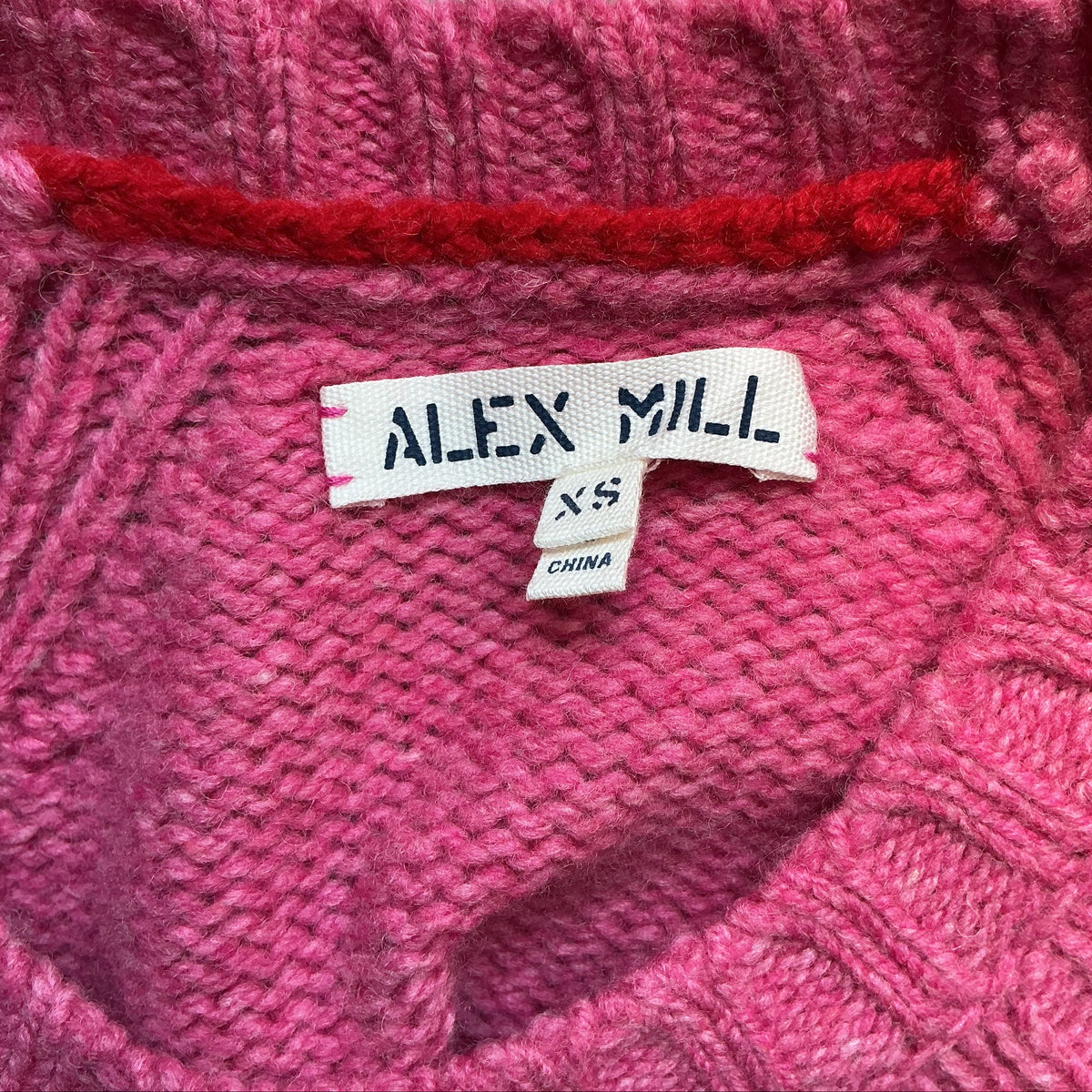 Alex Mill rose pink wool blend sweater, size XS