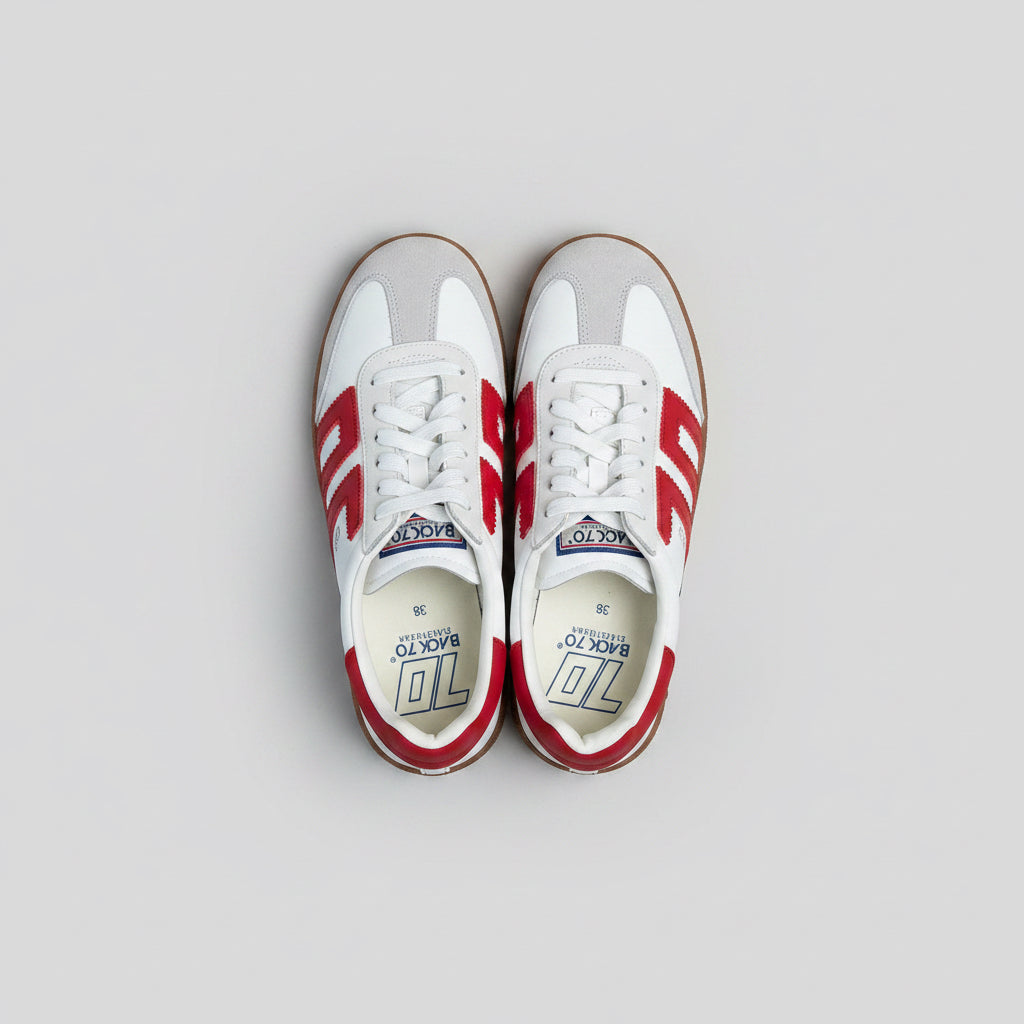 Back 70 white and red Cloud sneakers, size 7.5, NEW WITHOUT TAGS!