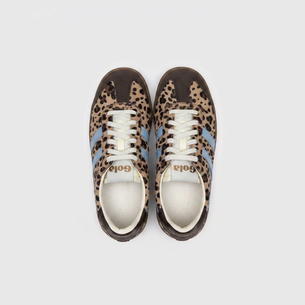 Gola leopard and light blue Safari Elan shoes, size 7.5, LIKE NEW!
