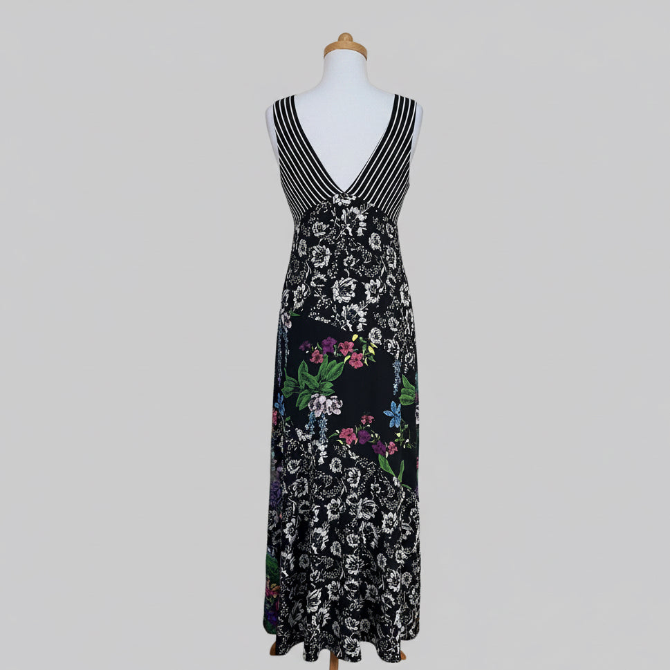 Sam Edelman black floral striped dress, Size 6