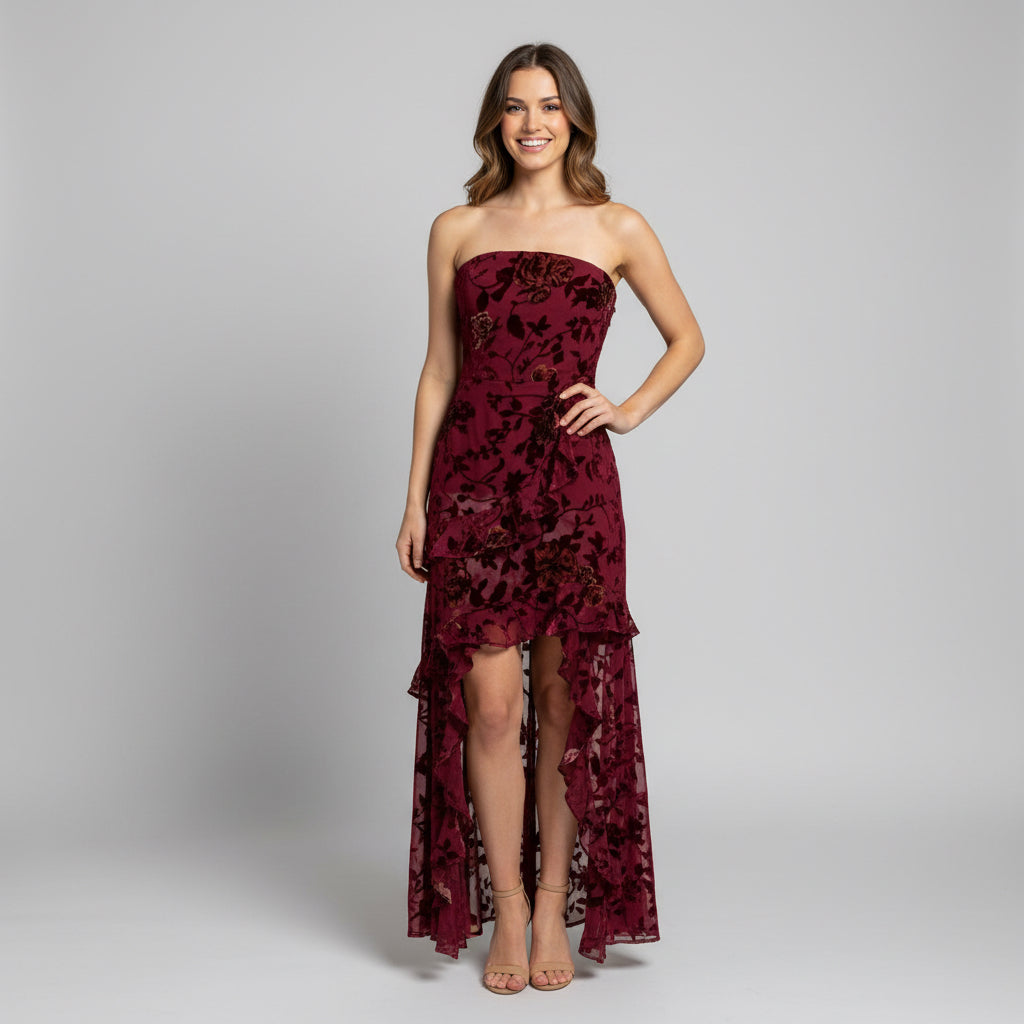 Vici burgundy floral dress, size XL