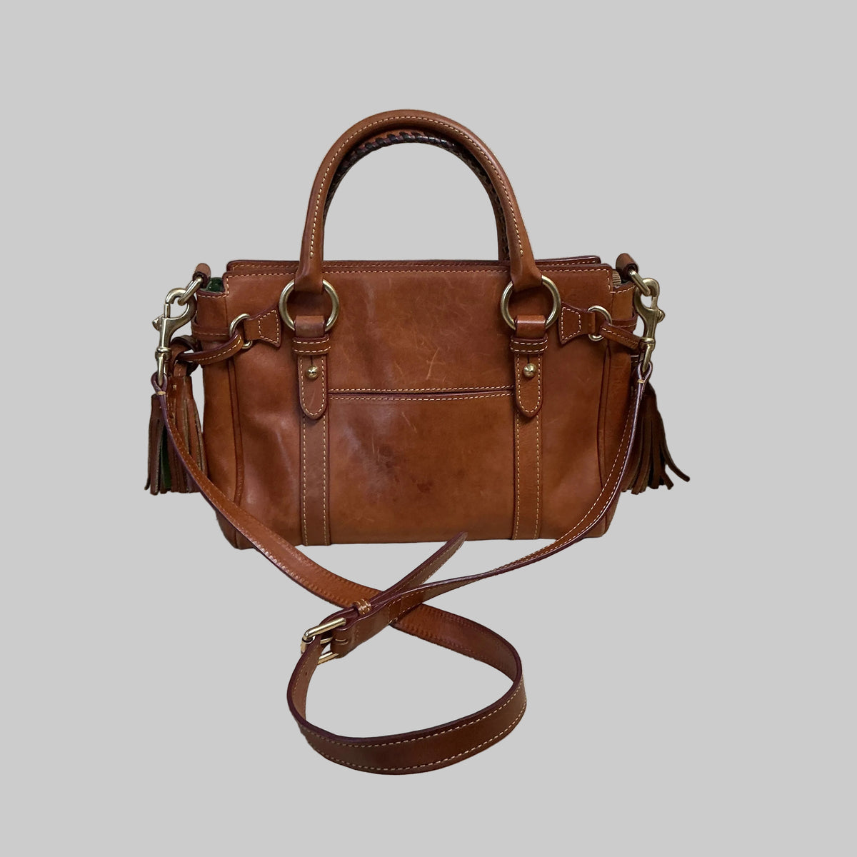 Dooney & Bourke camel leather Florentine tote bag