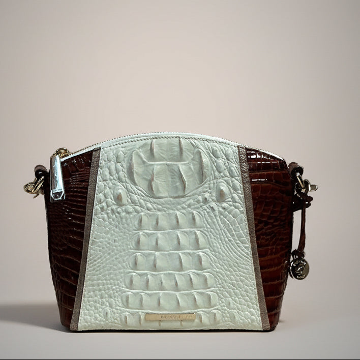 Brahmin brown/cream Mini Duxbury crossbody bag