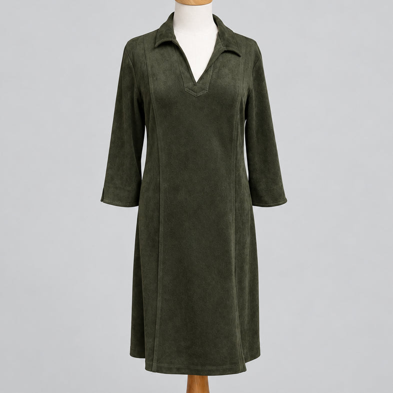 J. McLaughlin olive faux suede dress, size M