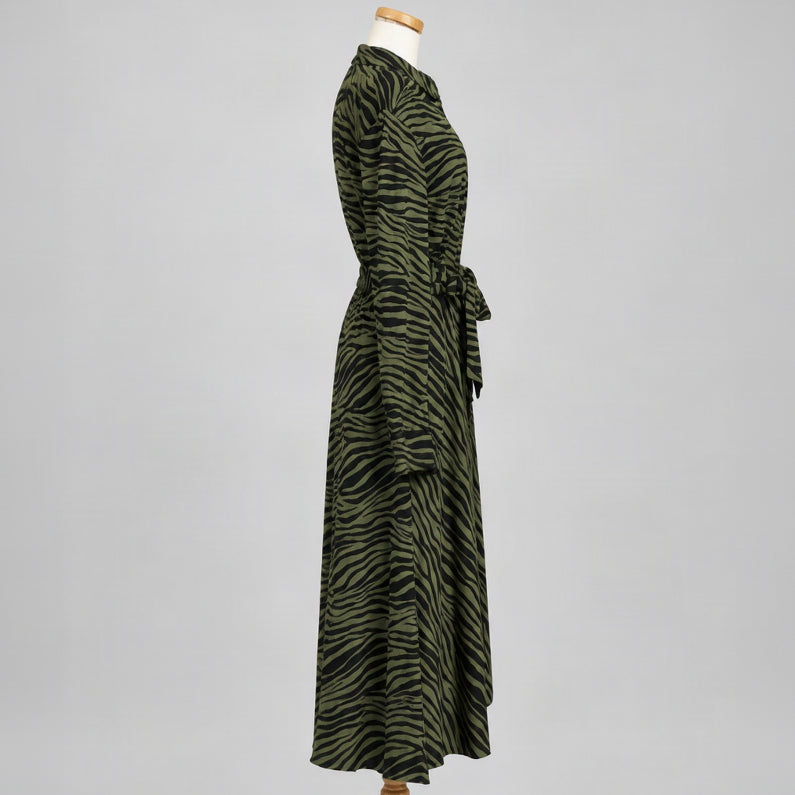 Boden olive and black zebra print dress, size 12
