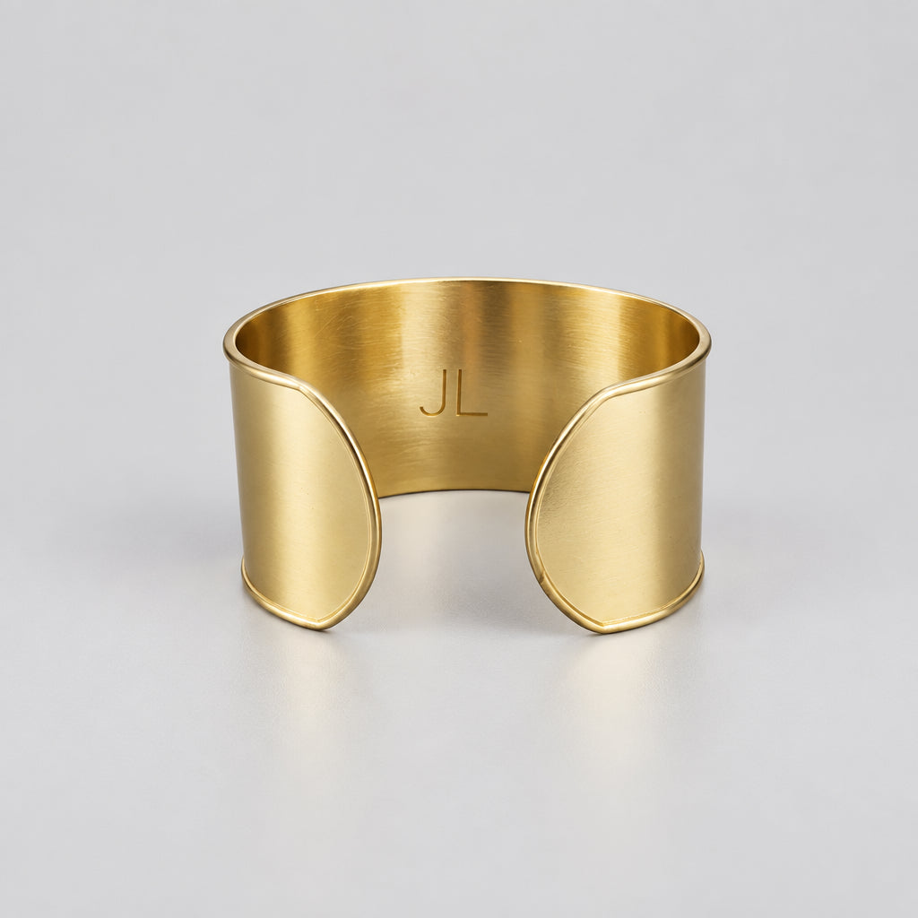 Jennifer Landis gold-tone and blue chalcedony cuff