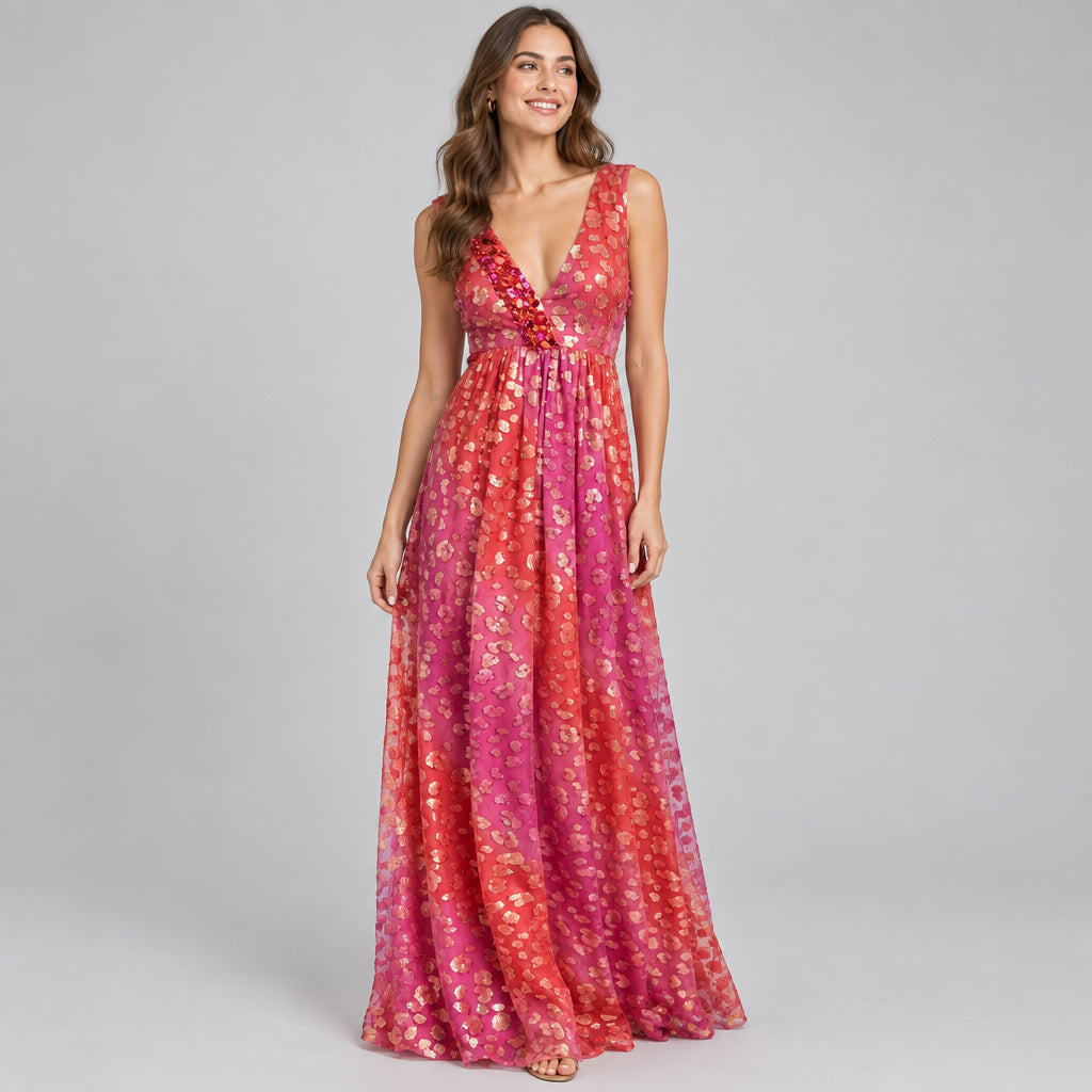 Michael Kors pink and orange dress, size 8