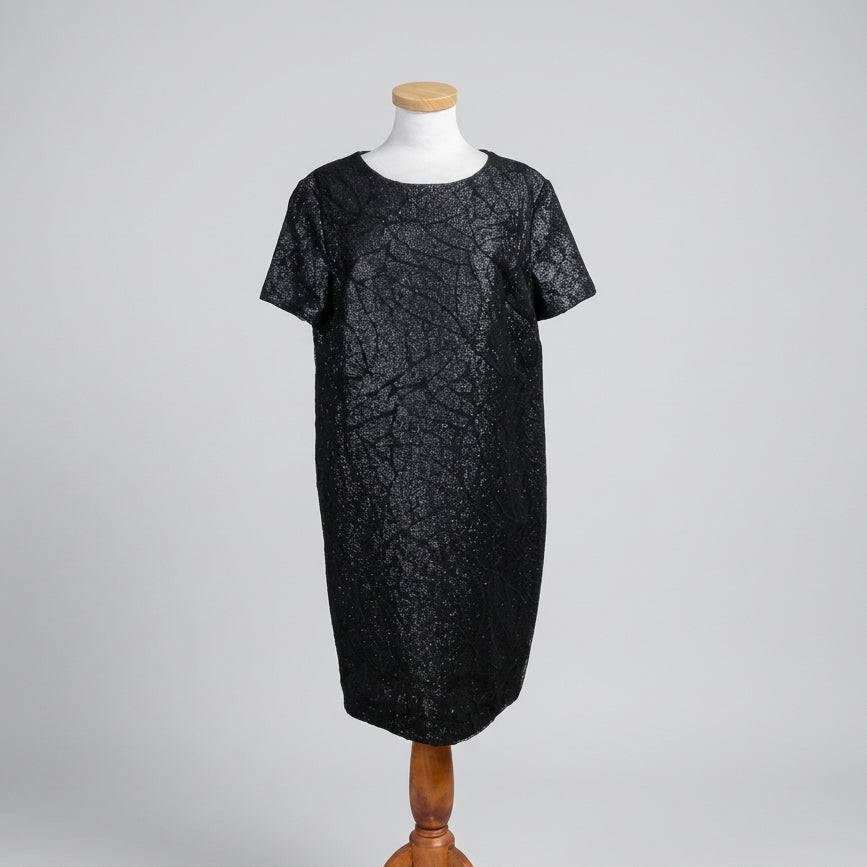 Bigio Collection black shimmer & lace dress, size 14