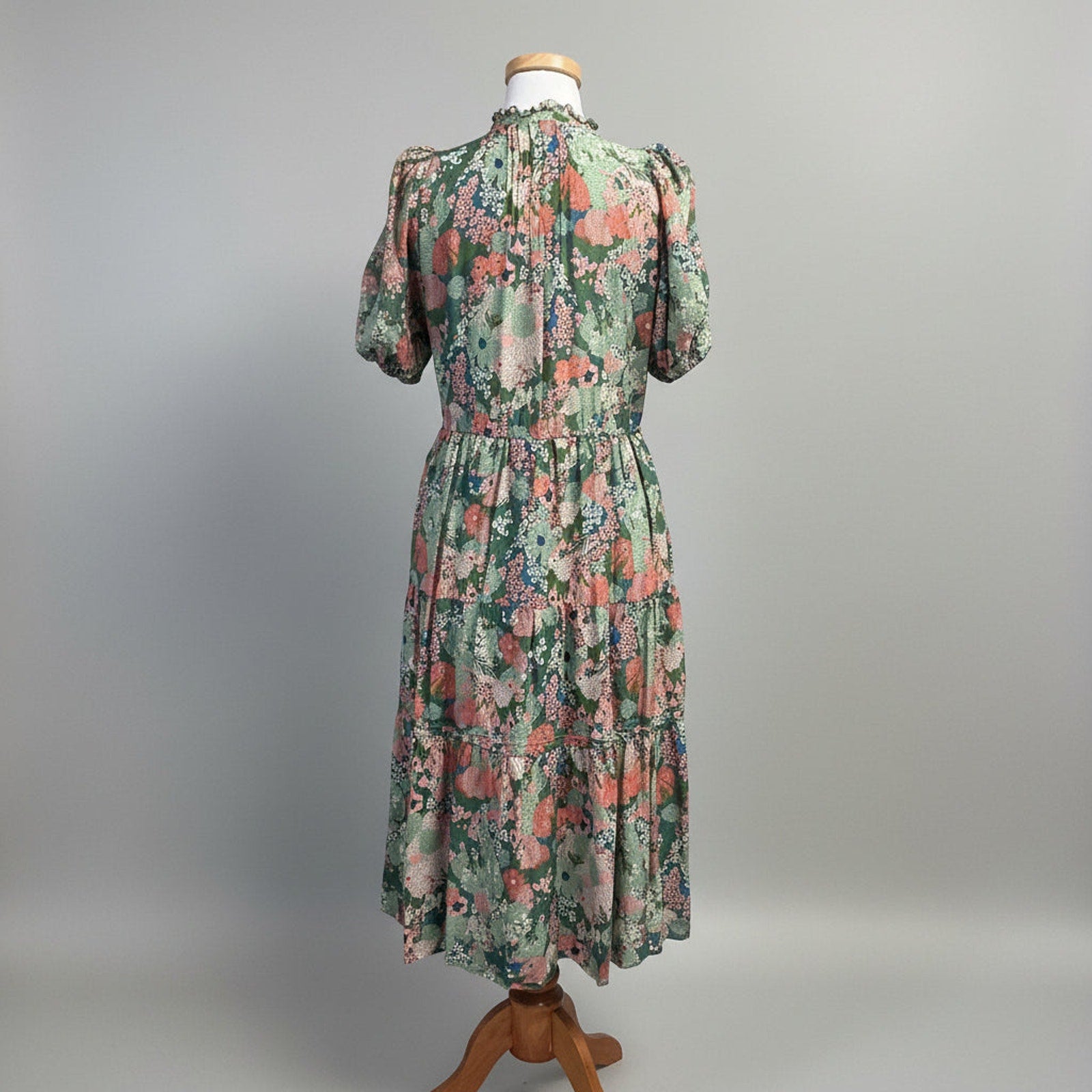 Trovata green floral Hildie dress, size XS