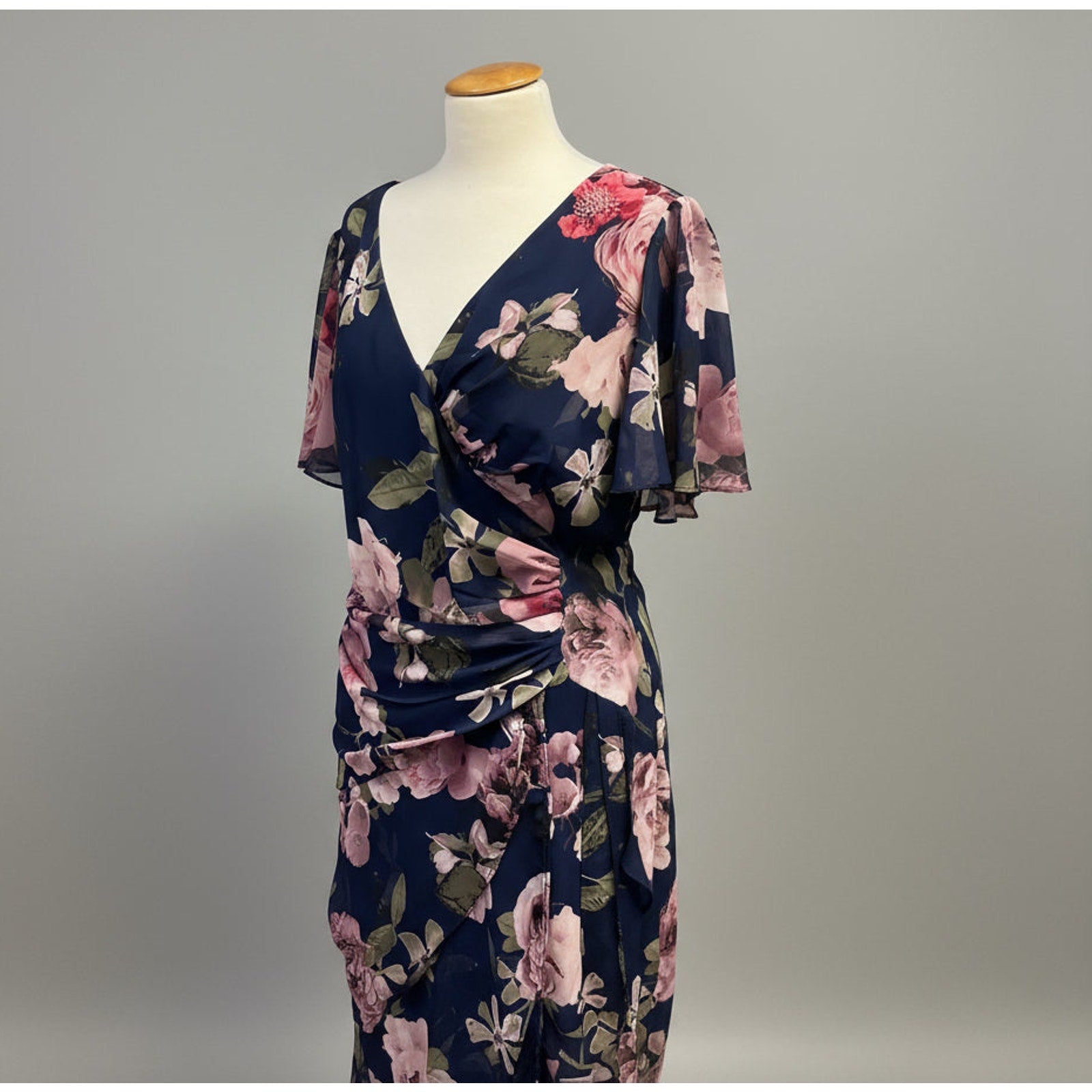 Xscape navy floral dress, size 16W