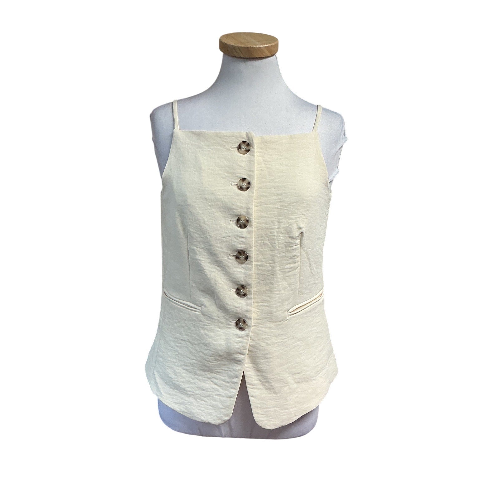 Christian Lacroix ivory sleeveless blouse, size 6, NEW WITH TAGS!