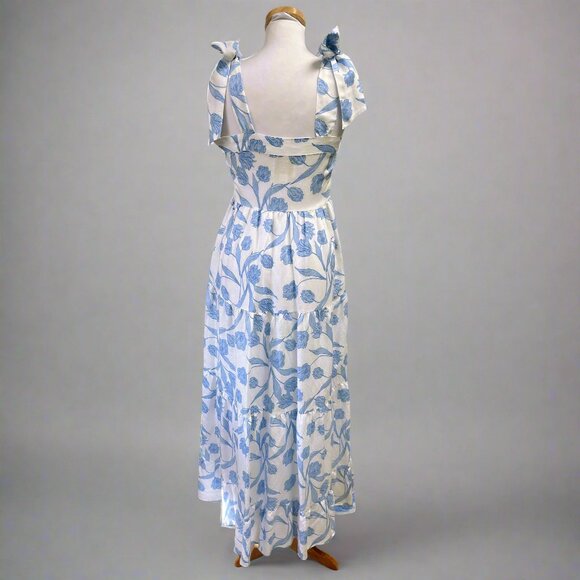 Emily McCarthy light blue floral Bow maxi dress, size XS