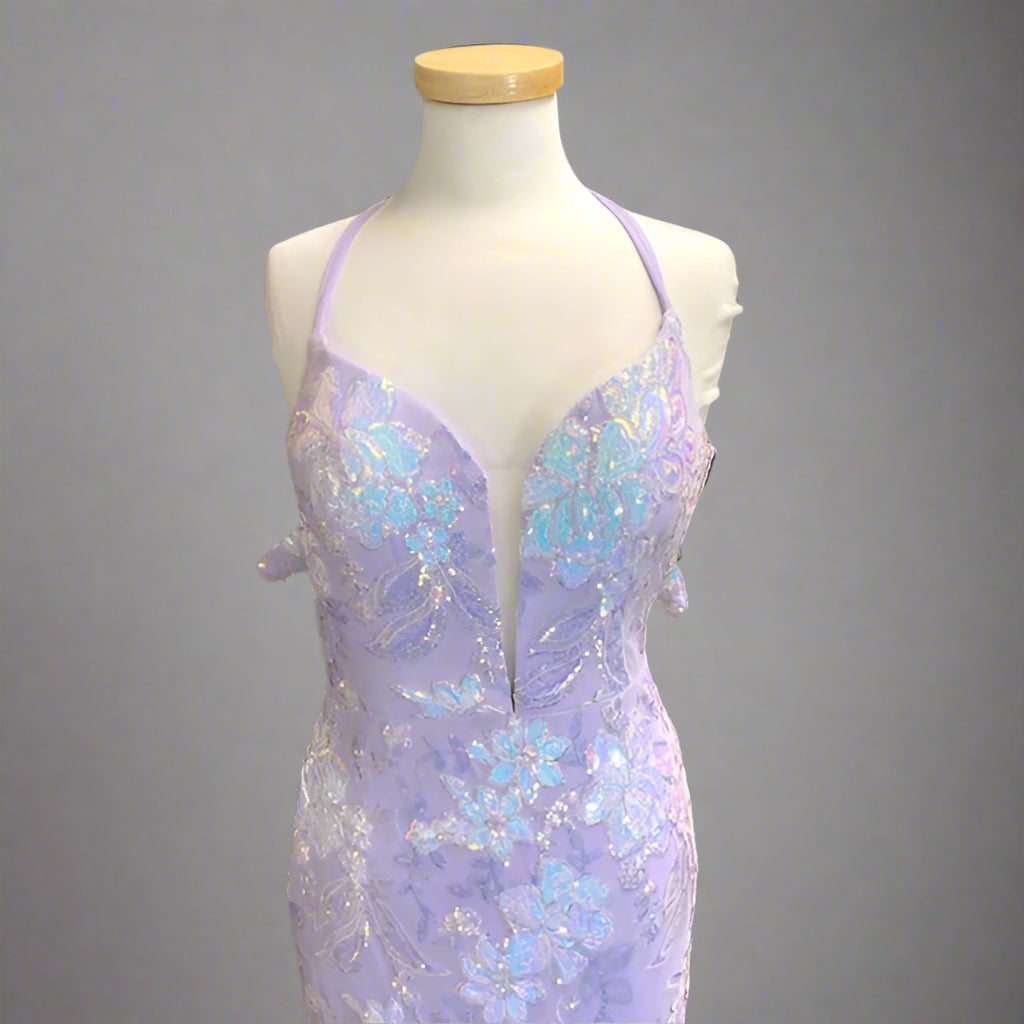 Alyce Paris lilac sequin dress, size 6, NEW WITH TAGS!