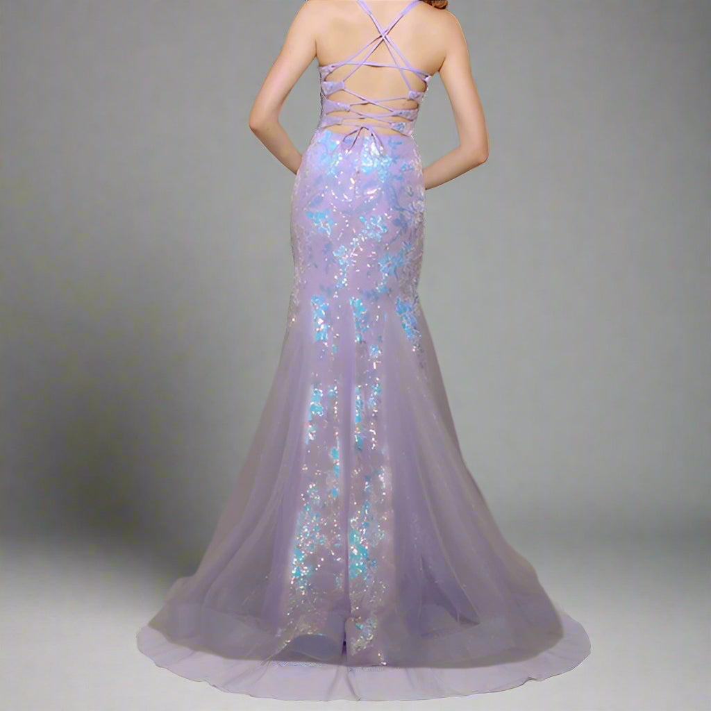 Alyce Paris lilac sequin dress, size 6, NEW WITH TAGS!