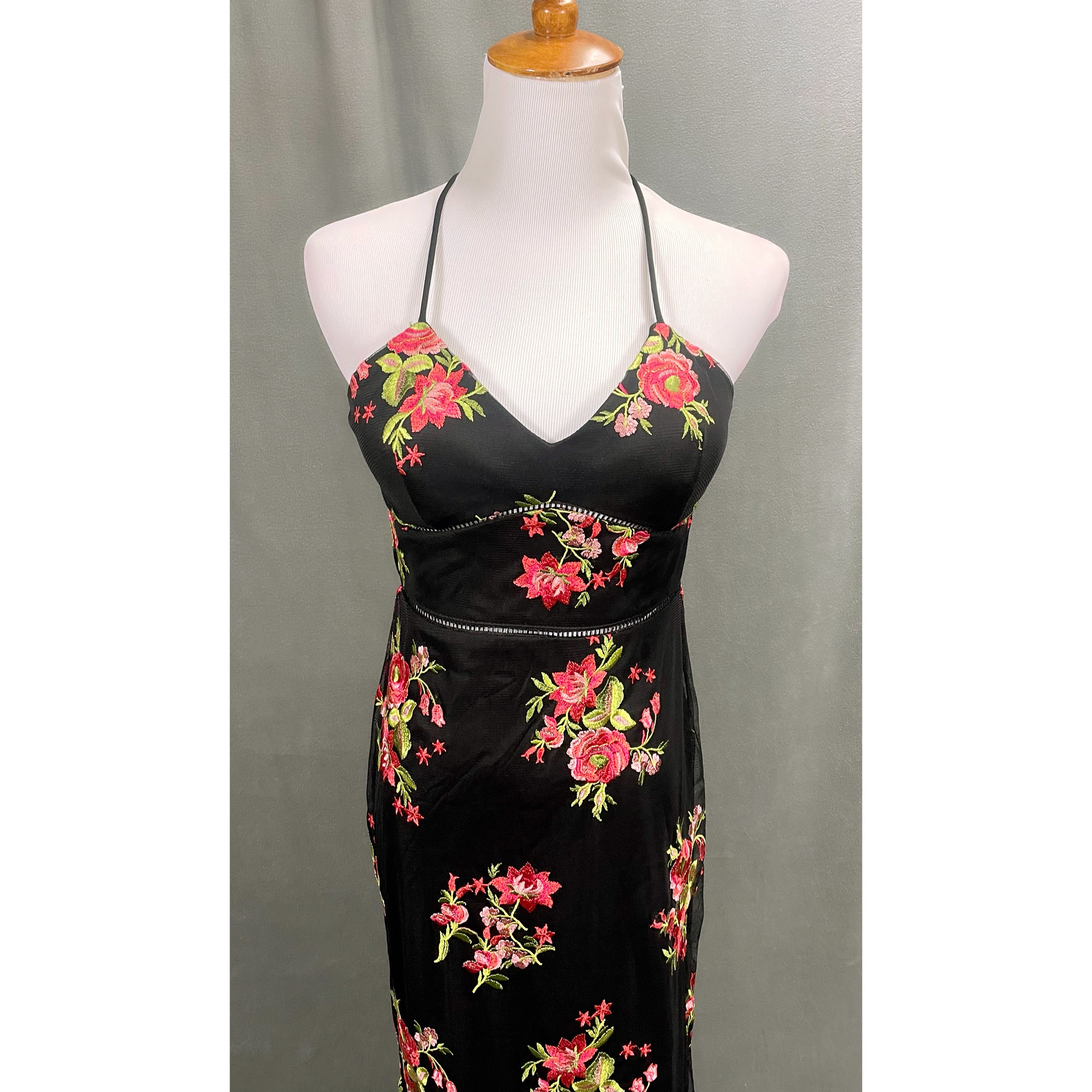 Gianni Bini black floral dress, size S, NEW WITH TAGS!