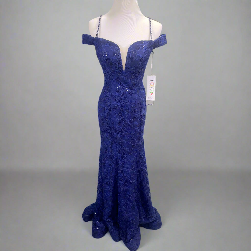 Colors cobalt beaded dress, size 2, NEW WITH TAGS!
