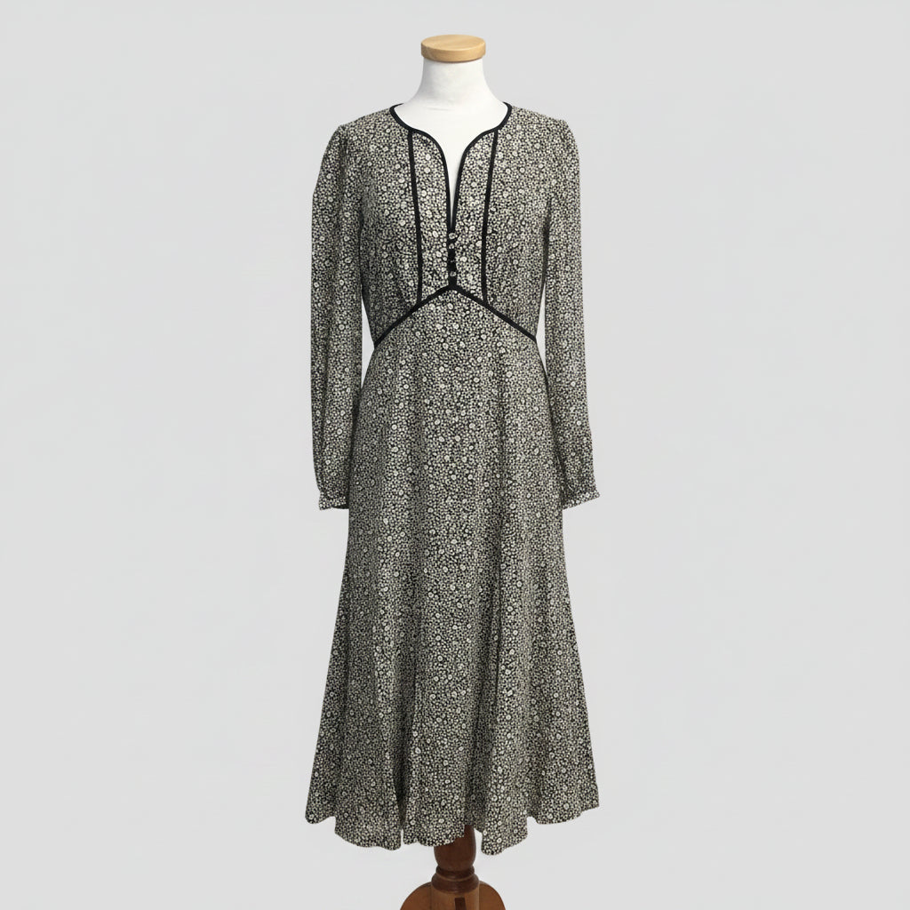 Joie black and tan floral Jemaa dress, size 6, NEW WITH TAGS!