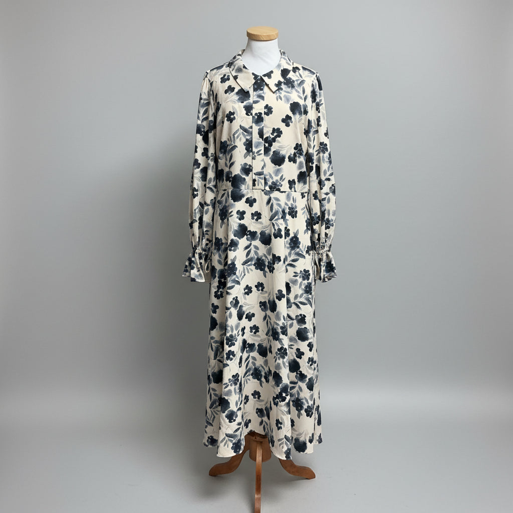 Alexia Admor cream and gray floral dress, size 12, NEW WITH TAGS!