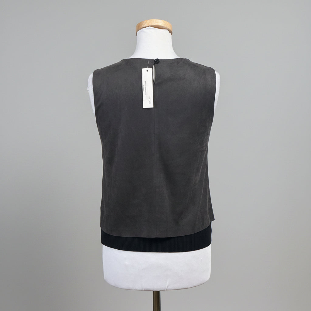 Drew gray faux suede Davis top, Size S