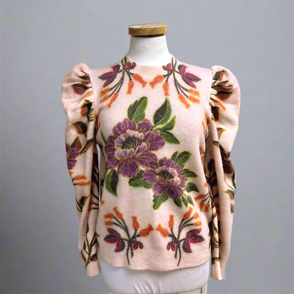 FARM Rio lavender Winter Garden sweater, size M