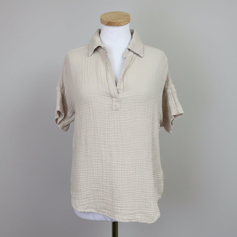 Michael Stars khaki Gigi Popover top, size S, NEW WITH TAGS!