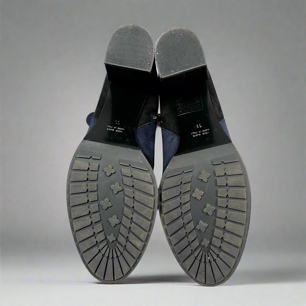 Aquatalia black and navy Elliana boots, size 11, NEW IN BOX!