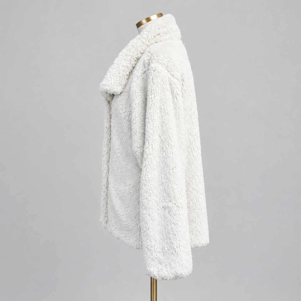 Patagonia ivory faux fur Lunar Frost jacket, size L