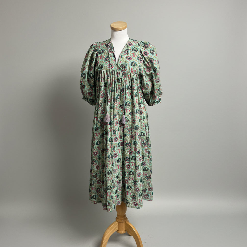 Mille green floral Daisy dress, size XS