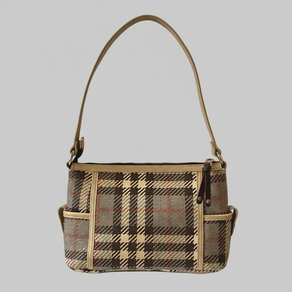 Spartina 449 Wymberly Simple Zip tan plaid bag