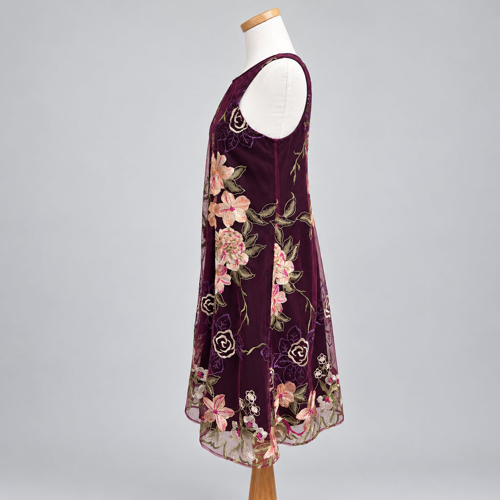Versona eggplant floral dress, size S, NEW WITH TAGS!