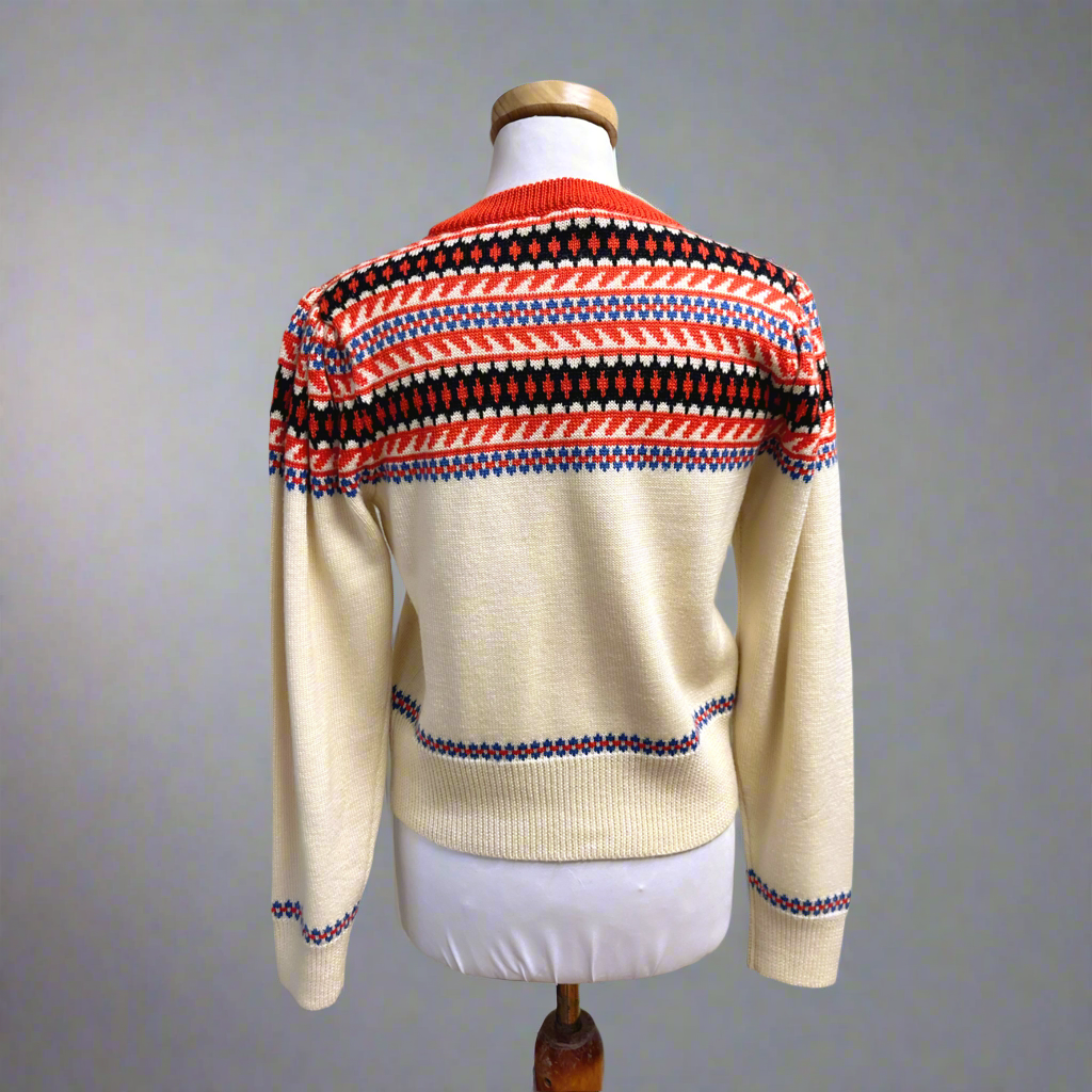 Hunter Bell cream Jackie Fair Isle sweater, size S