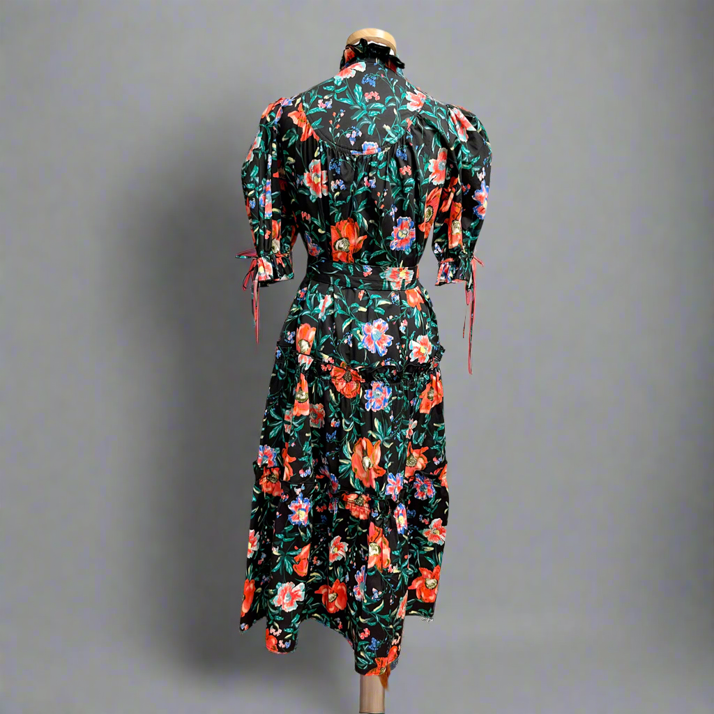 Hunter Bell black floral Holloway dress, size S