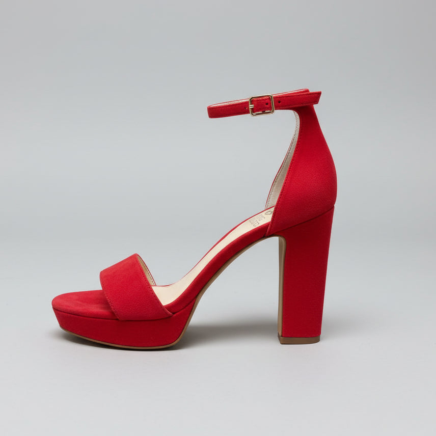 Vince Camuto red suede Sathina shoes, size 6.5, NEW IN BOX!
